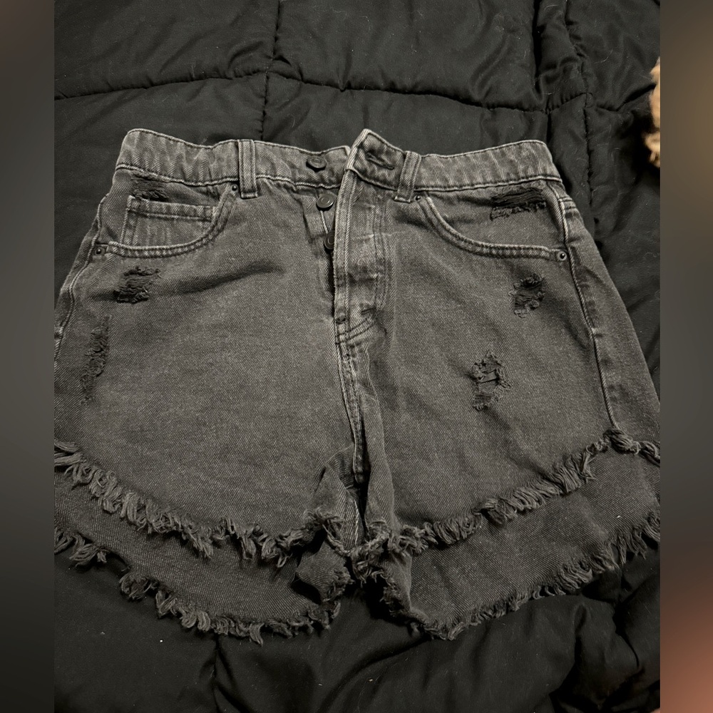 Black Jean shorts